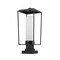 Z-Lite Sheridan 1 Light Outdoor Pier Mounted Fixture, Black & White Opal 595PHBS-SQPM-BK - alternate 4